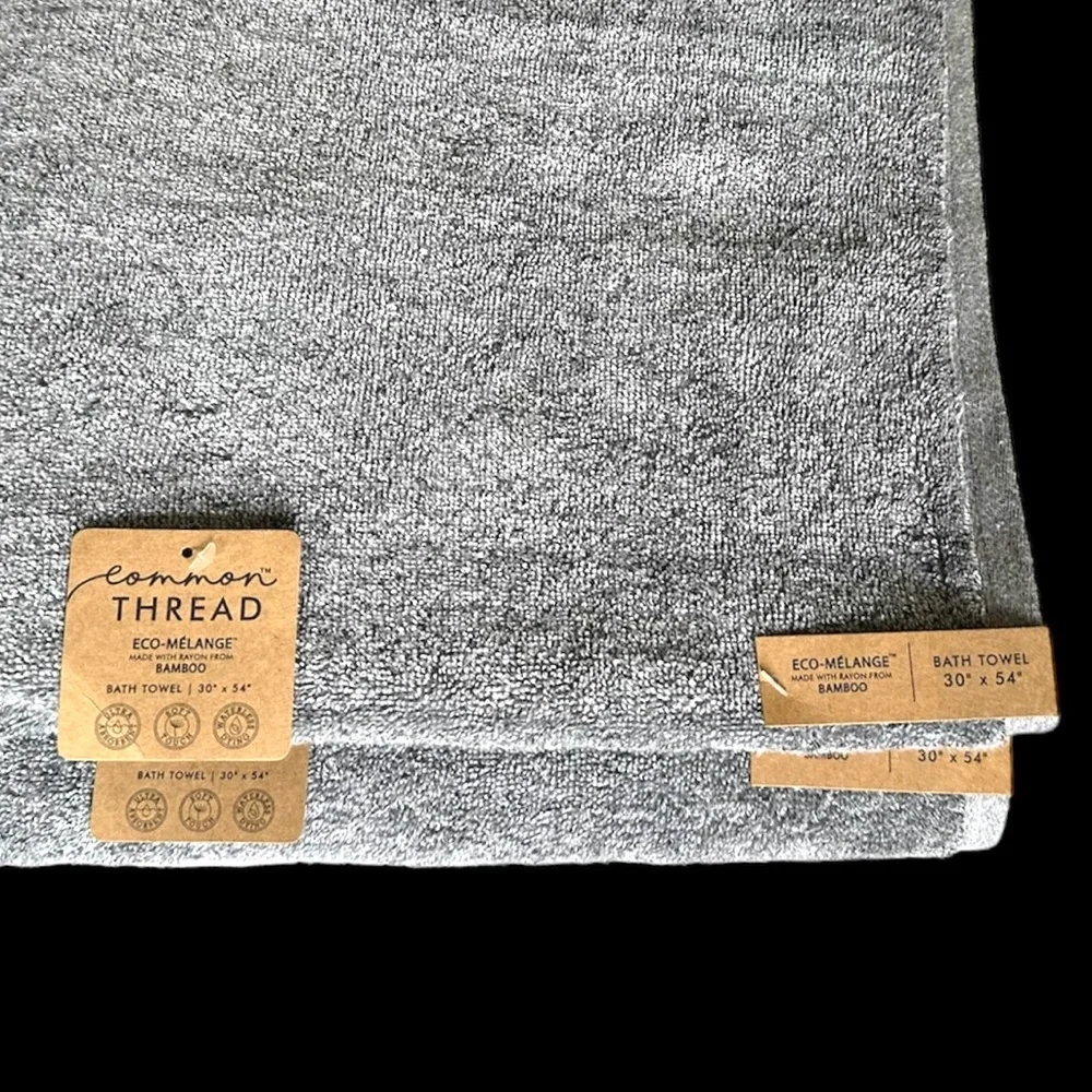Eco-Melange Bath Towels Set BAMBOO RAYON & Cotton (2) Bath Towels & (8) Wash NWT